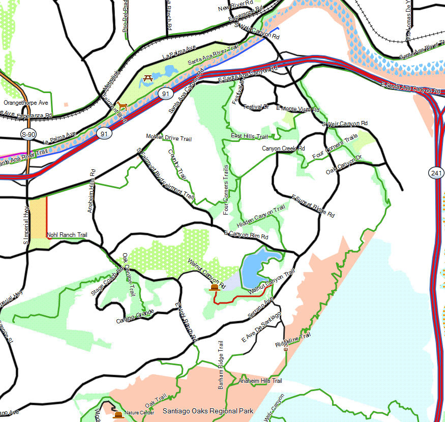 Santa Ana River Trail California Trail Map