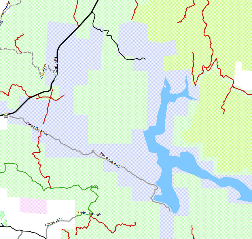 Barrett Reservoir California Trail Map