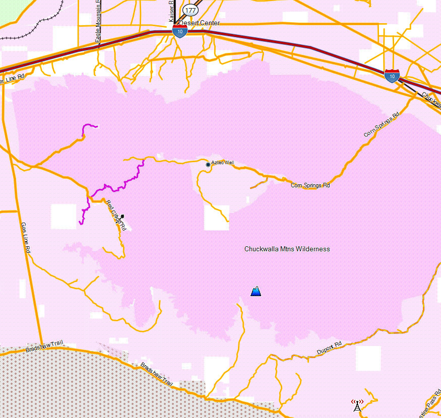 Chuckwalla Mountains Wilderness California Trail Map
