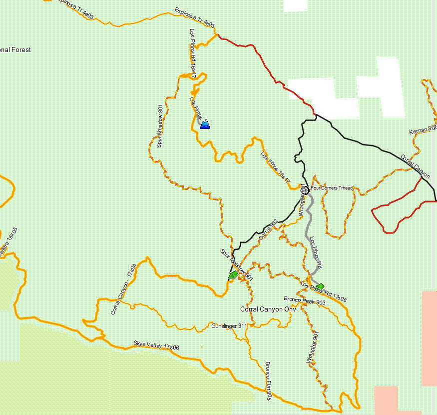 Cleveland NF, Coral Canyon California Trail Map