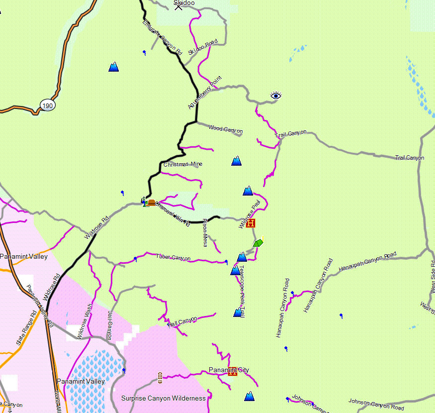 Death Valley National Park, South California Trail Map