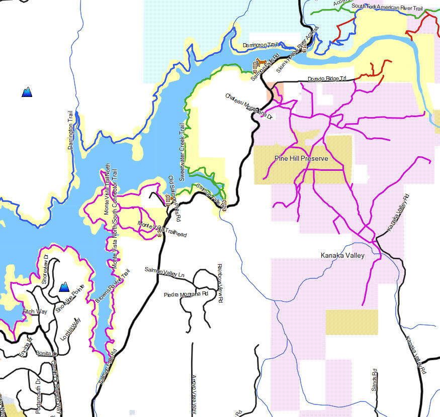 Folsom Lake SRA - South Fork Map
