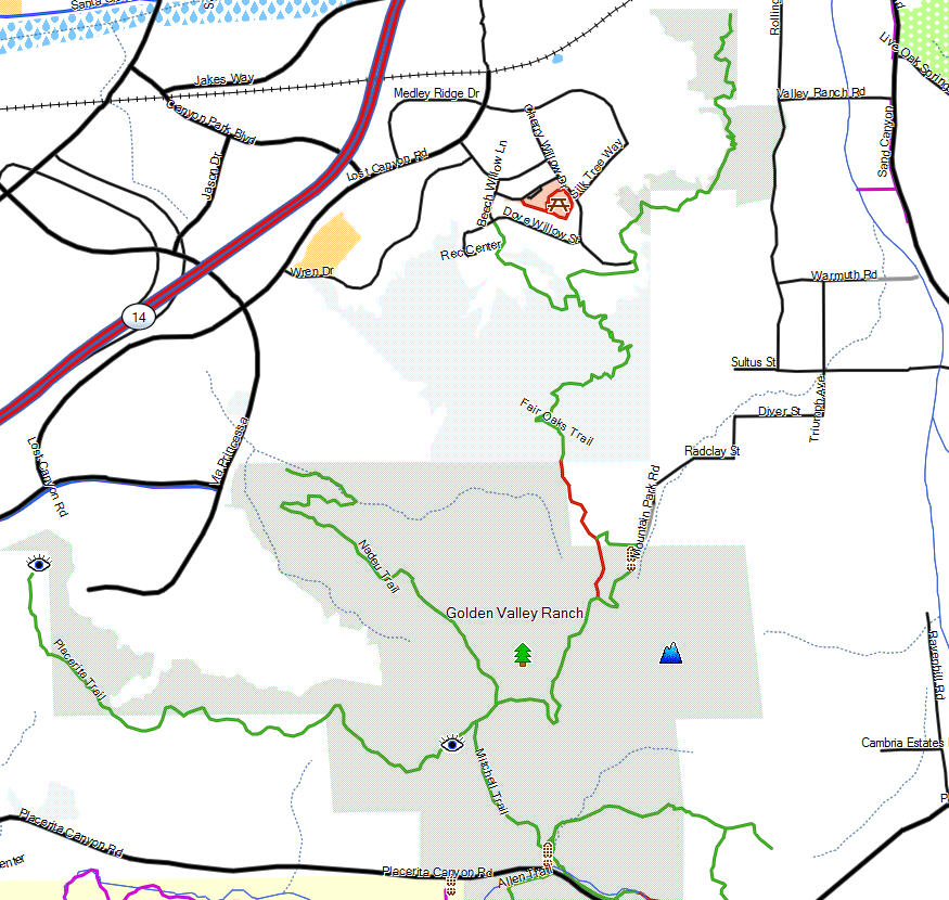 Golden Valley Ranch California Trail Map