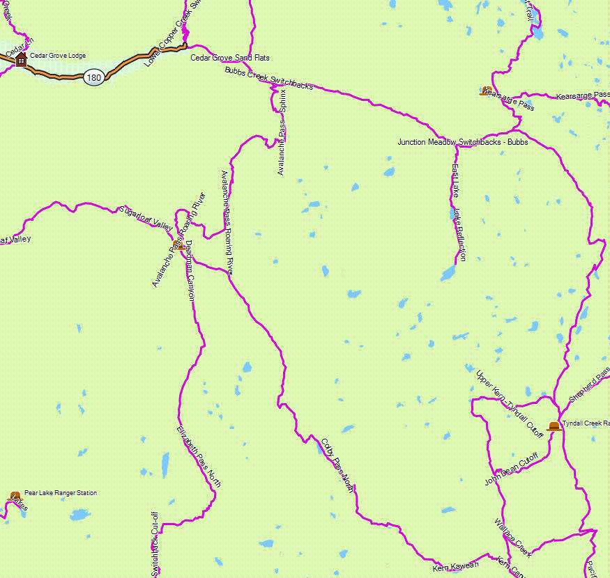 Kings Canyon National Park - California Trail Map