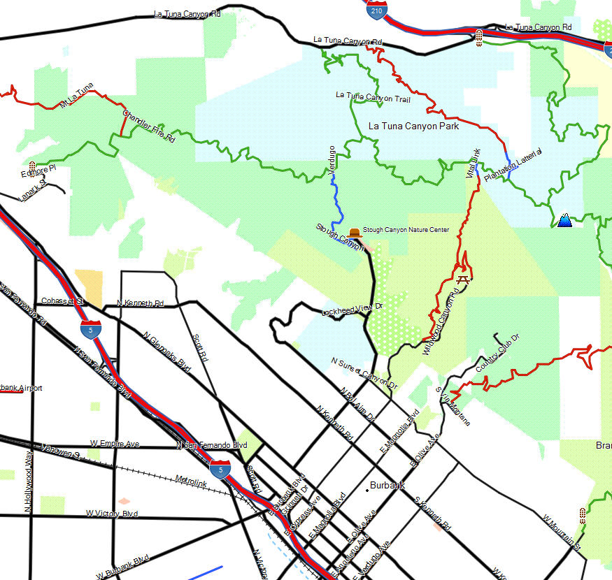 La Tuna Canyon Park California Trail Map
