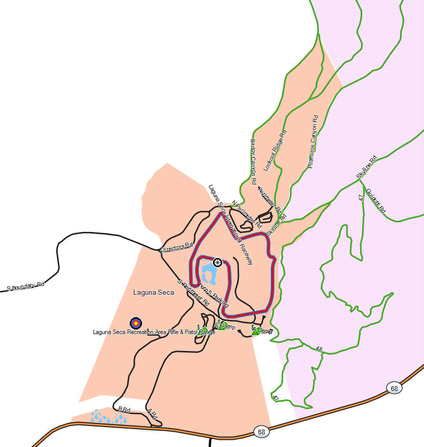 Laguna Seca Recreation Area California Trail Map