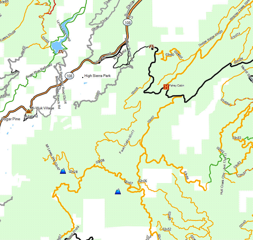 Stanislaus National Forest California Trail Map