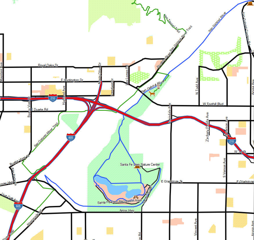 santa fe dam bike trail