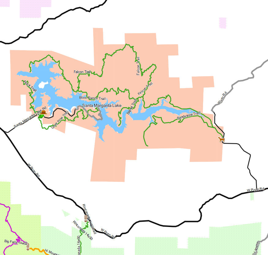 Santa Margarita Lake California Trail Map