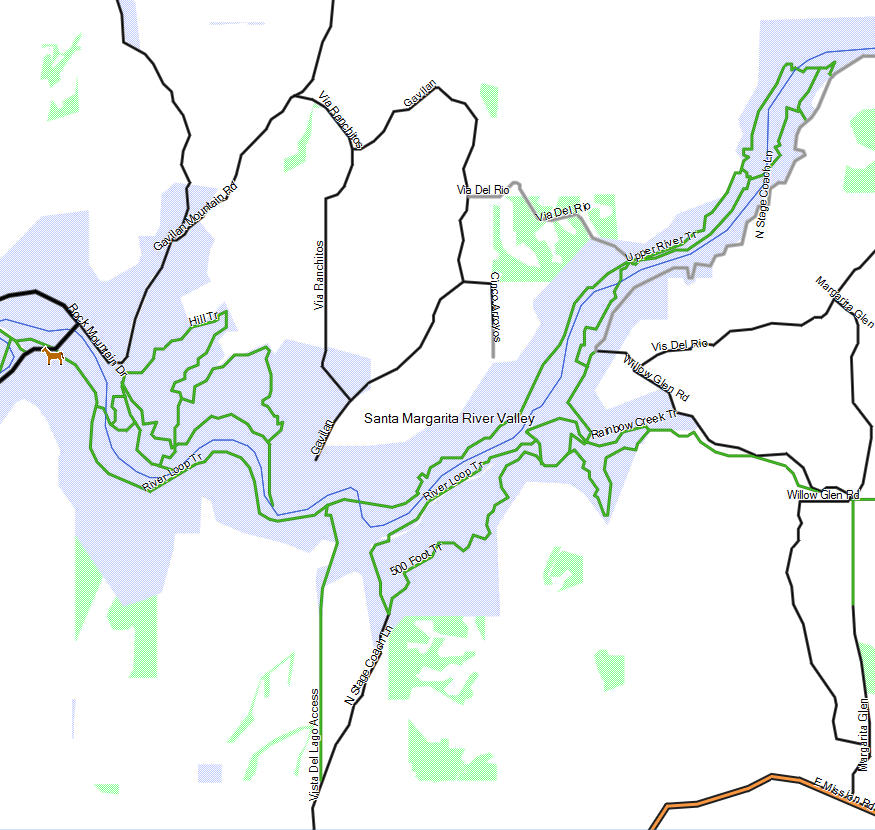 Santa Margarita River Trail California Trail Map