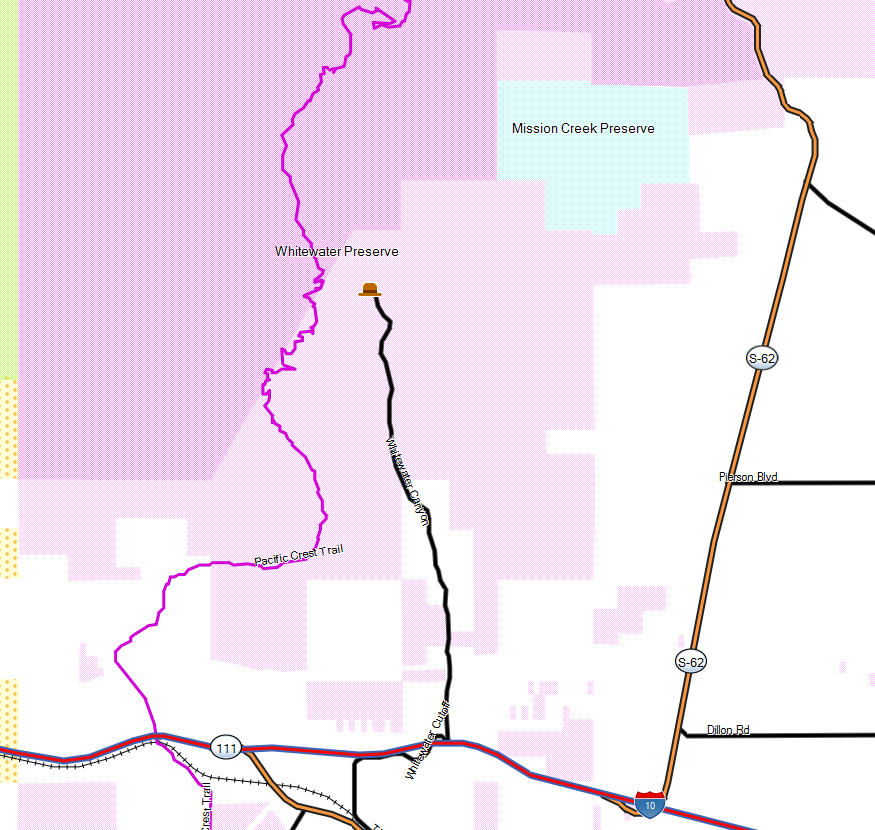 Whitewater Wilderness Preserve California Trail Map
