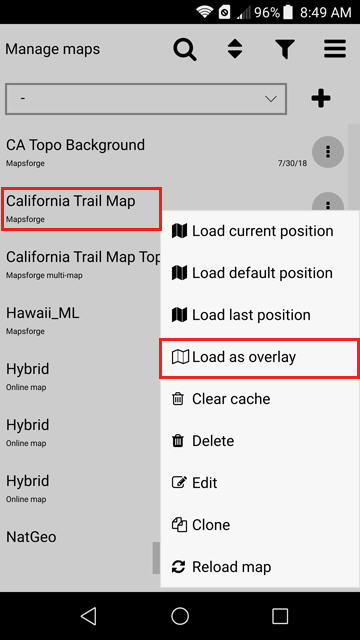 Cartograph Map Setting - California Trail Map