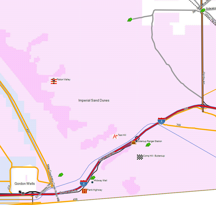 California Sand Dunes Map