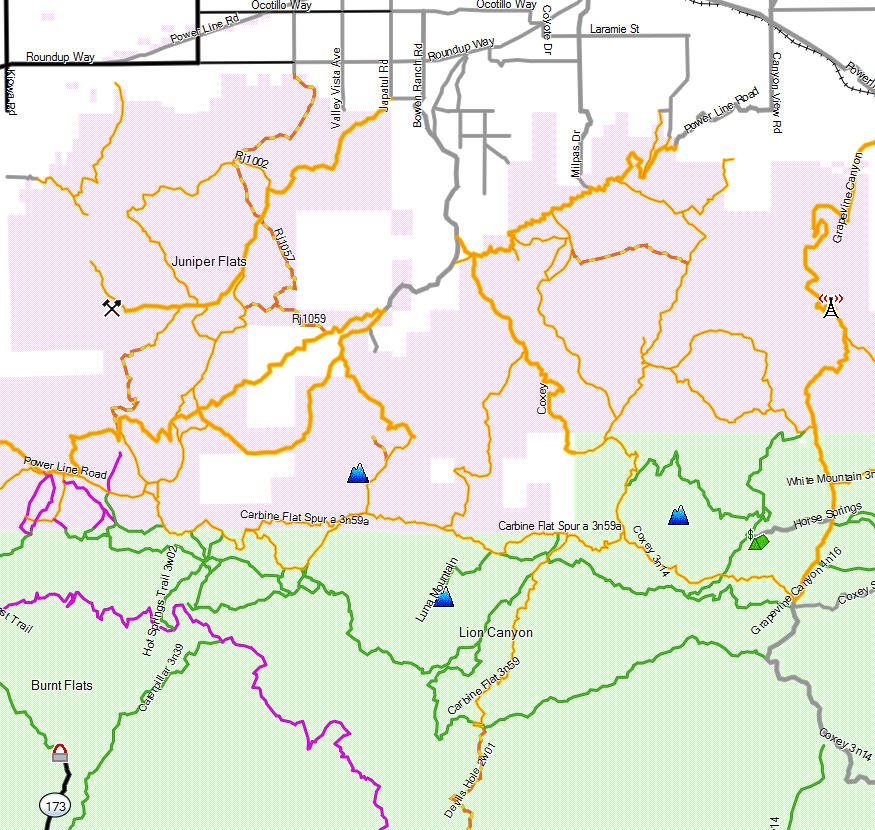 Juniper Flats California Trail Map