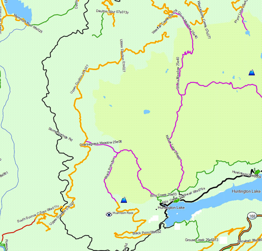 Kaiser Wilderness California Trail Map
