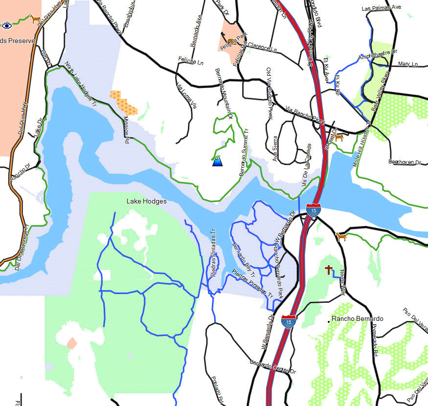 Lake Hodges California Trail Map