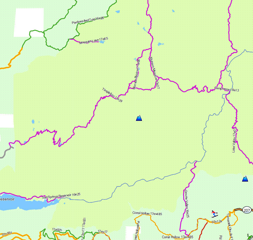Mokelumne Wilderness California Trail Map