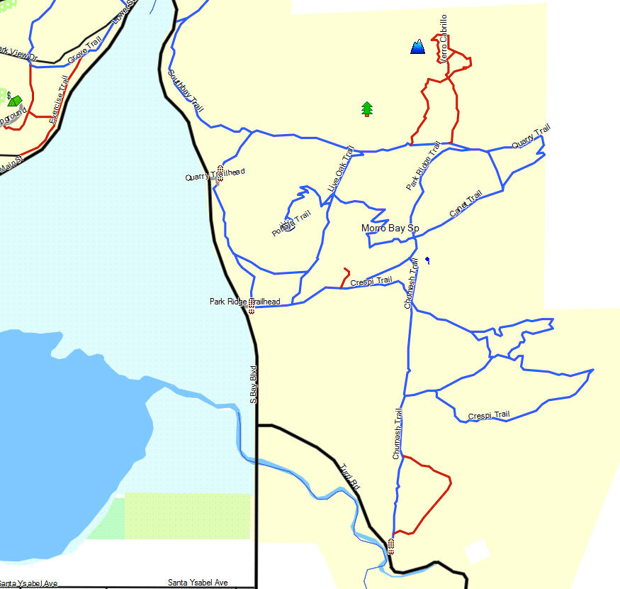Morro Bay SP California Trail Map