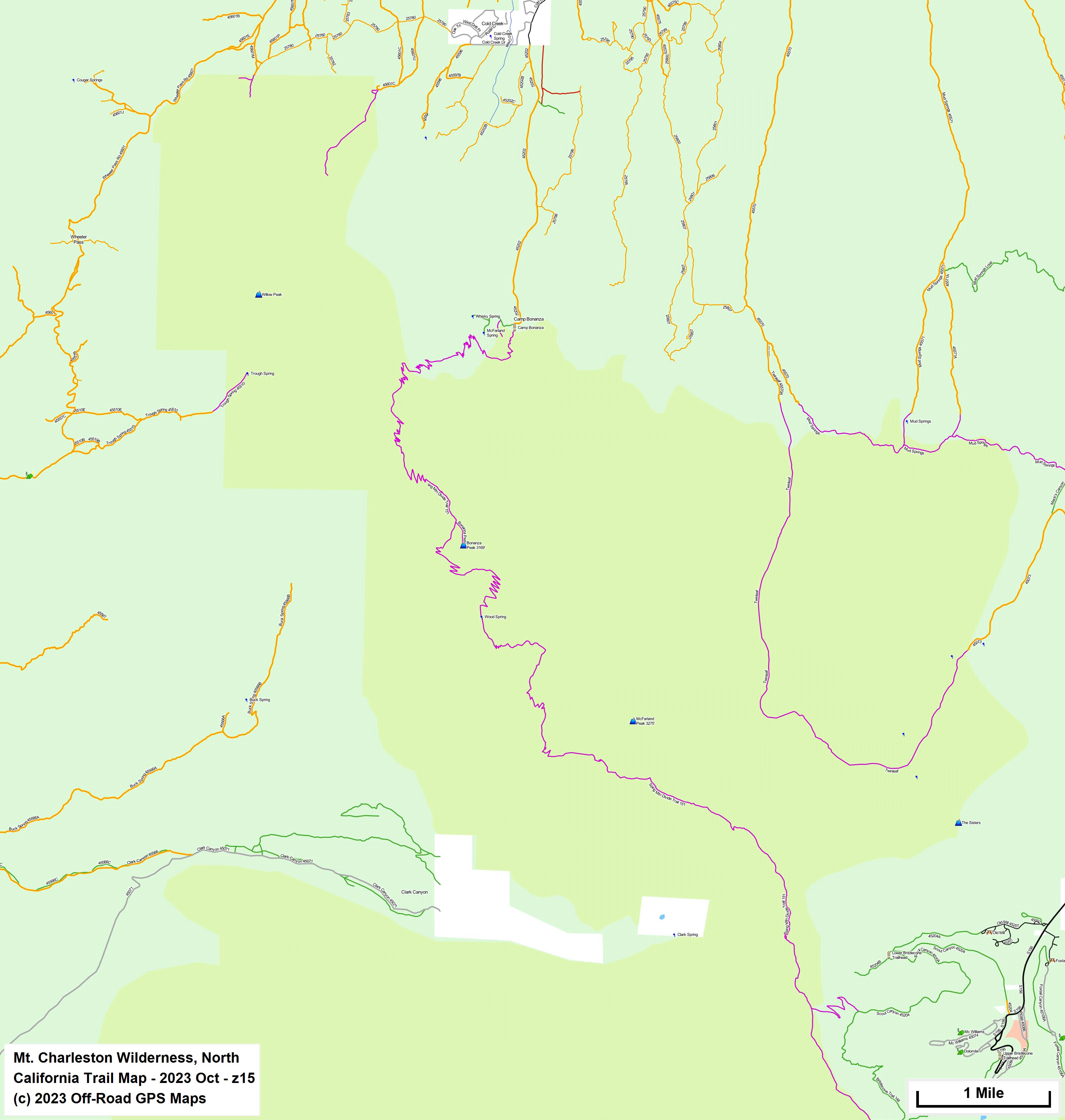 Mt. Charleston Wilderness, North z 15