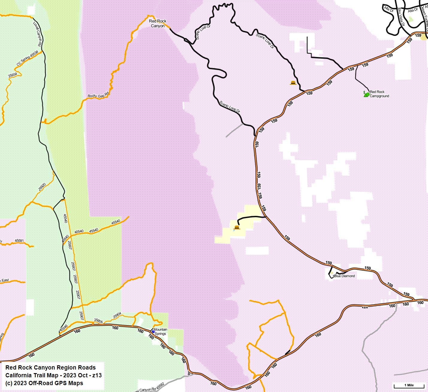 Red Rock Canyon Region Roads z 13