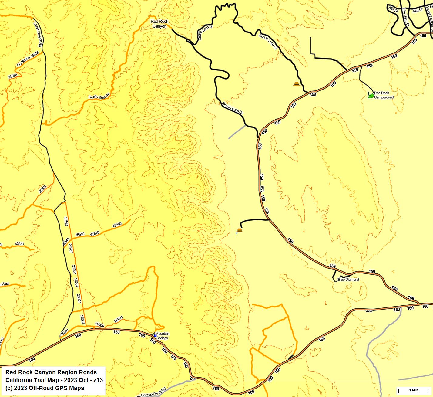 Red Rock Canyon Region Roads z 13