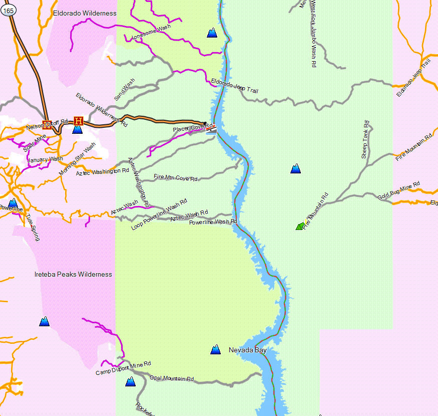 Lake Mead NRA, Lake Mohave California Trail Map
