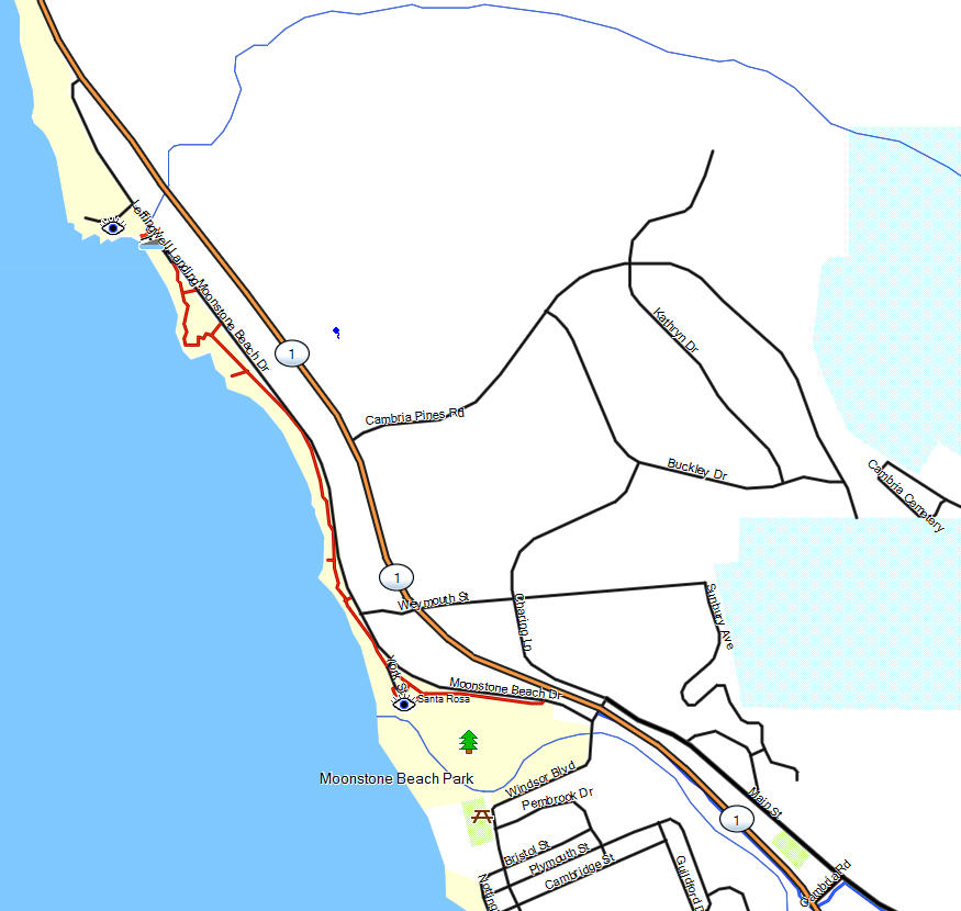Hearst San Simeon SP California Trail Map