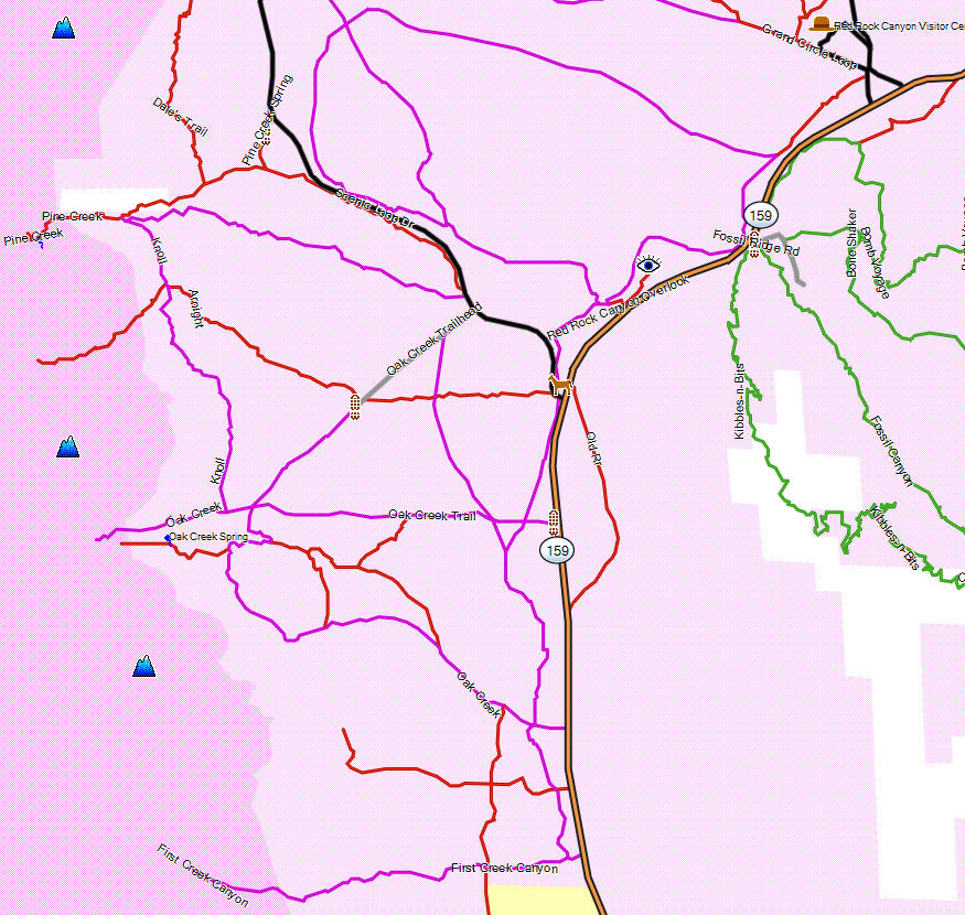 Red Rock Canyon NCA California - RedRockCanyonNCASouthMap 