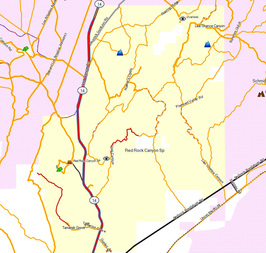 Red Rock Canyon SP California - RedRockCanyonStateParkMap 